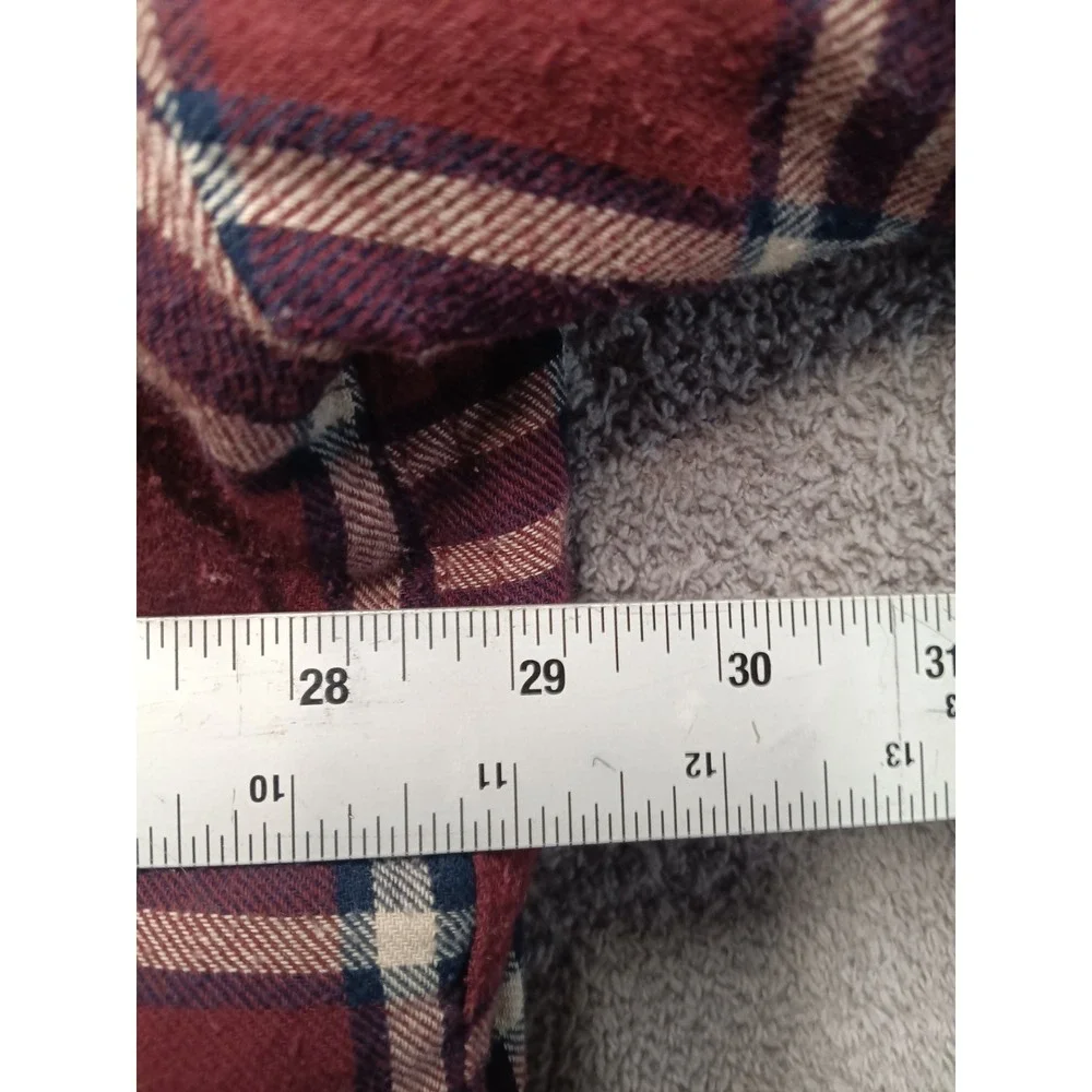 Wrangler‎ Men's Quilted Flannel Jacket Red Plaid Button Up Size 2XL Lined